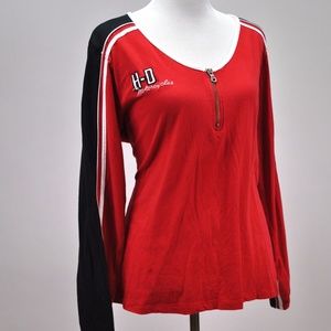 Harley Davidson Colorblock Henley Womens Shirt